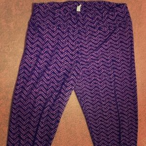 Lularoe TC Leggings Navy/Purple